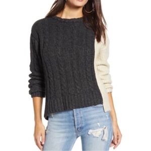 PRMA Prima Colorblock Asymmetrical Hem Chunky Knit Sweater‎ Medium